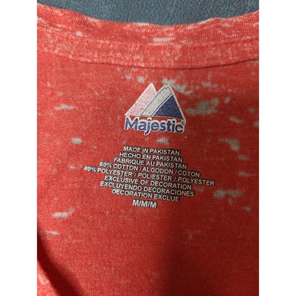 Detroit Tigers Majestic Women's Red V-Neck Burnout T-Shirt Size M - Picture 2 of 6